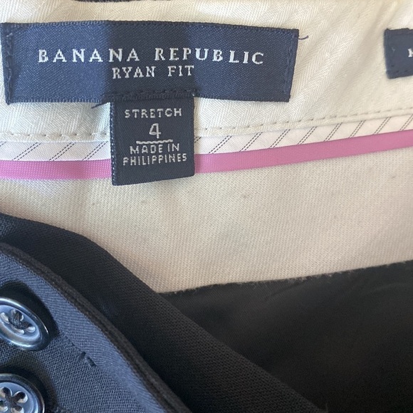 Banana Republic Black Ryan Straight Leg Cuffed Essential Suit Pant Trouser - Picture 7 of 9